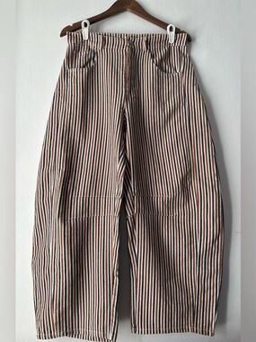ee:some Barrel Leg Stripe Jeans – Size Small – NWOT – Navy/Rust/Cream